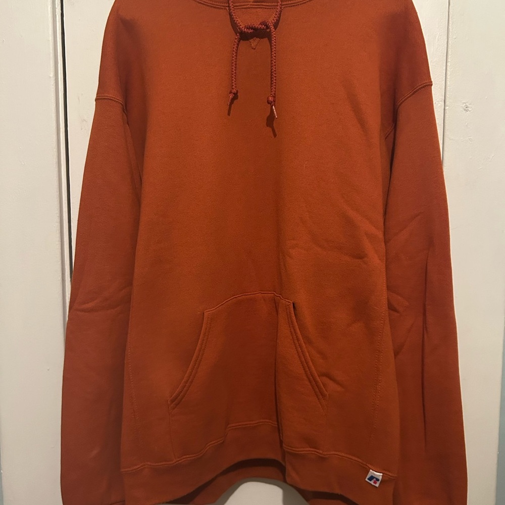 Vintage Russell Athletic Rusty Orange Pullover Hoodie Mens Size XL